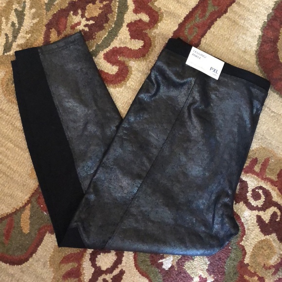 SOFT SURROUNDINGS size XL 18P Crackle Leather Look Crop STRETCHY Insert $89 NEW - Picture 2 of 12